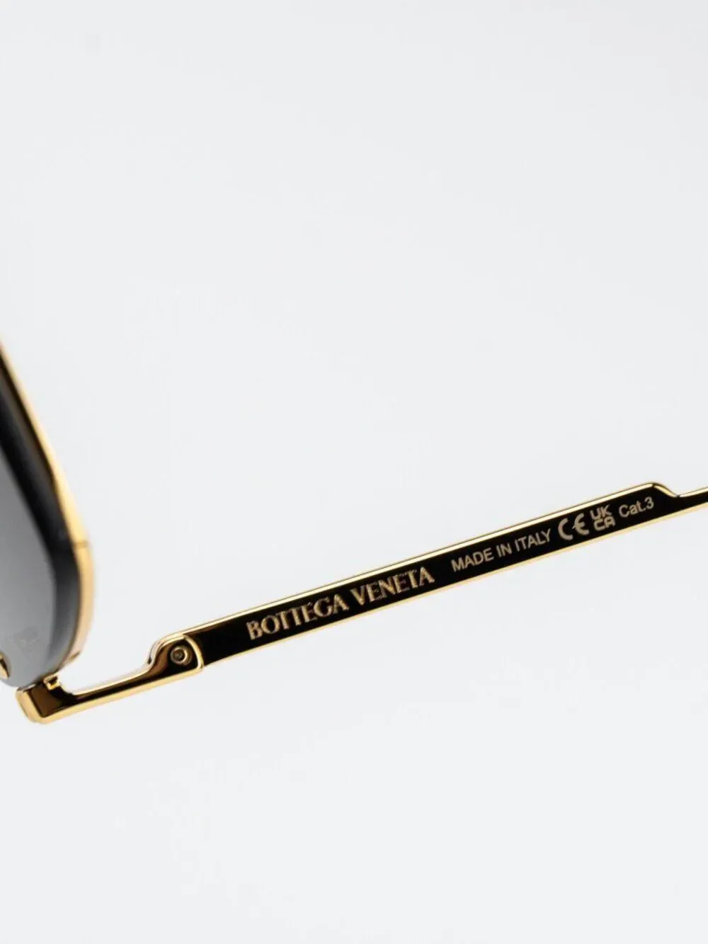 Bottega Veneta Men Sunglasses Gold Grey Pilot BV1045S 001 NEW AUTHENTIC